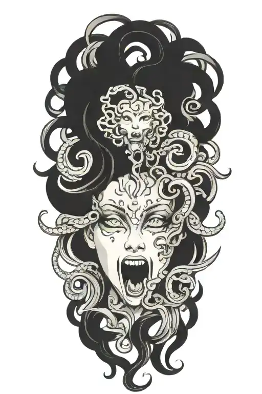 Medusa Head With Fangs