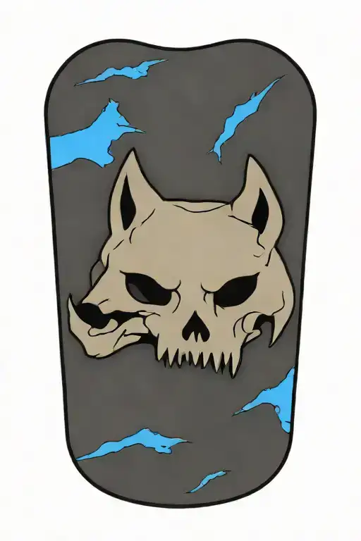 A Wolf Skull With No Background Behind It