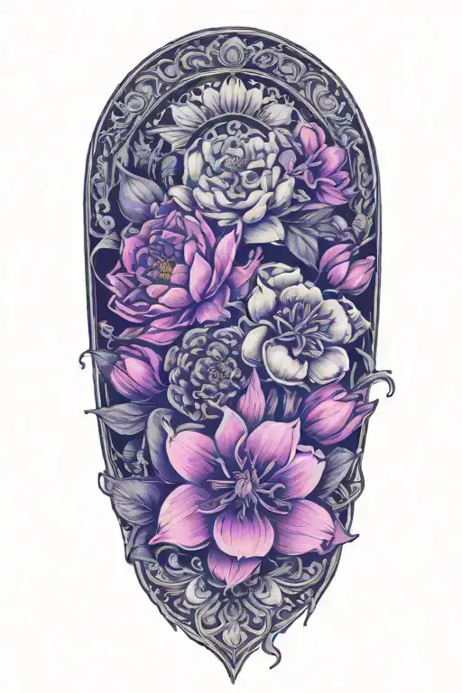 Mandala Flower Bouquet With Orchids And Peonies