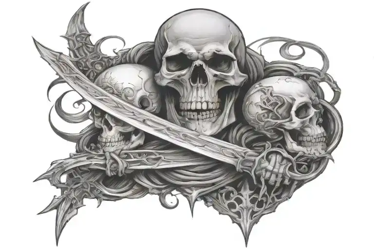 Full Back Tattoo Skull Love And Death