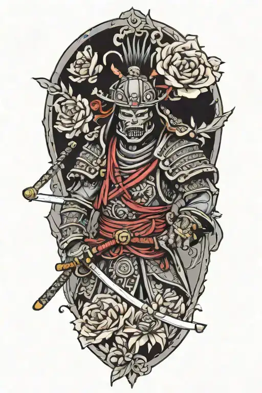 Zombie Samurai Warrior With Flowers