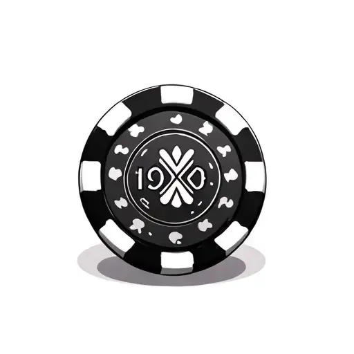 Poker Chip With Bowling Pins In The Background