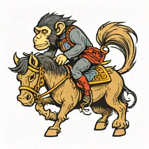 Monkey Riding A Horse