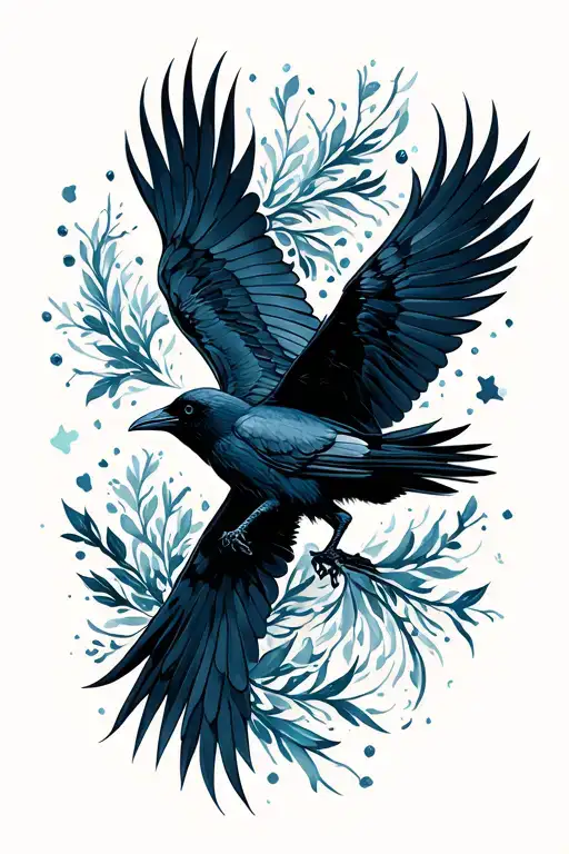 Nordic Crow Flying