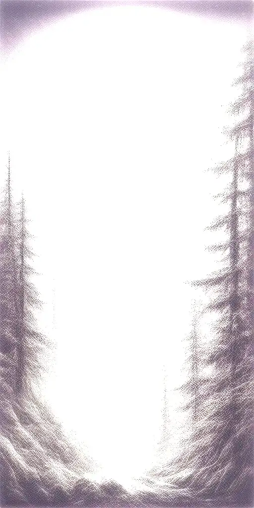 Massive Forest Landscape With Huge Moon In The Background