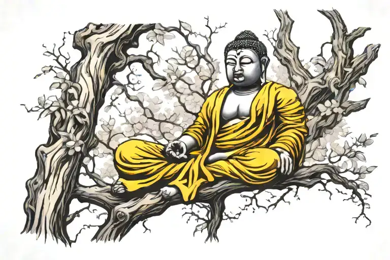 Tree Budha Sitting