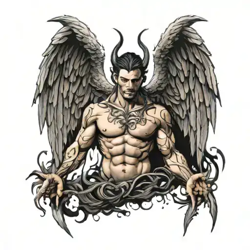 Lucifer With Angel Wings Made