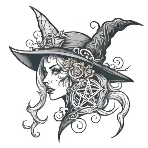 Witchy Line Art
