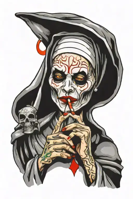Evil Nun Smoking