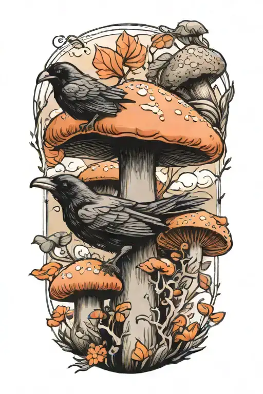 Mushroom And Ravens