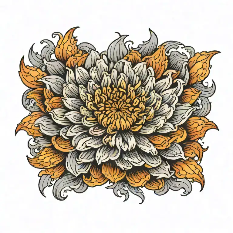 Burning Chrysanthemum Flower