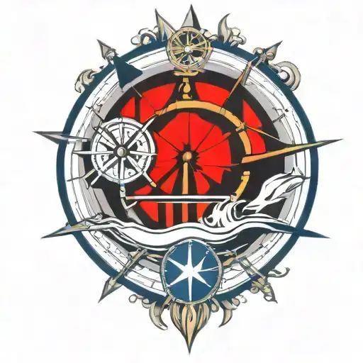 Navy Jack Flag Nautical Compass