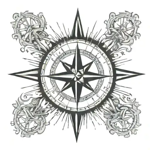 Nautical Compass American Flag