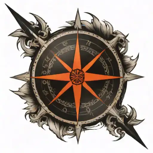 Navy Nautical Compass With American Flag