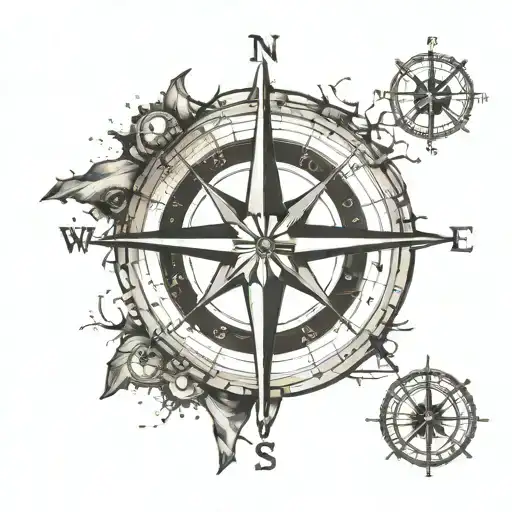 Nautical Compass American Flag