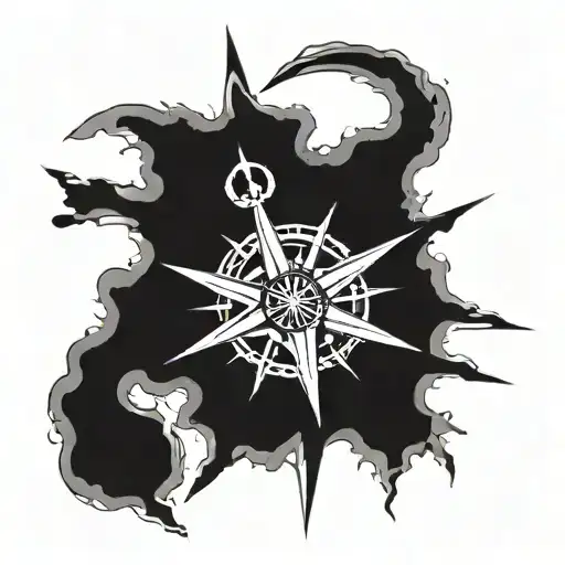 Nautical Compass American Flag