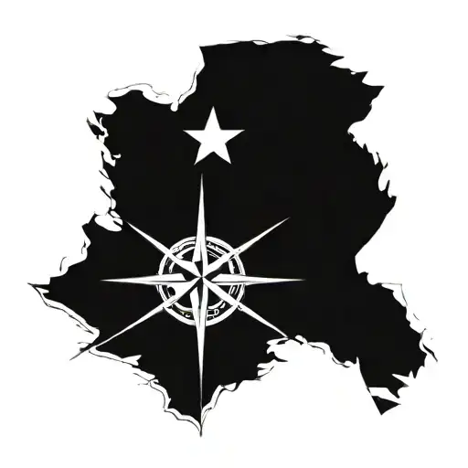 Nautical Compass With American Flag And Arizona Flags