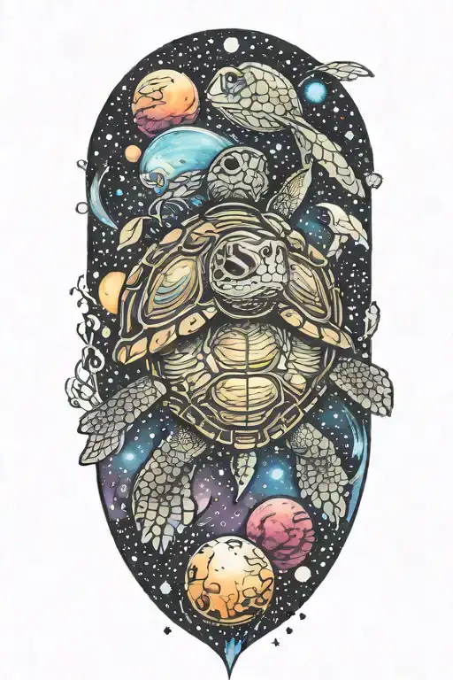 Turtle In Outerspace Galaxy