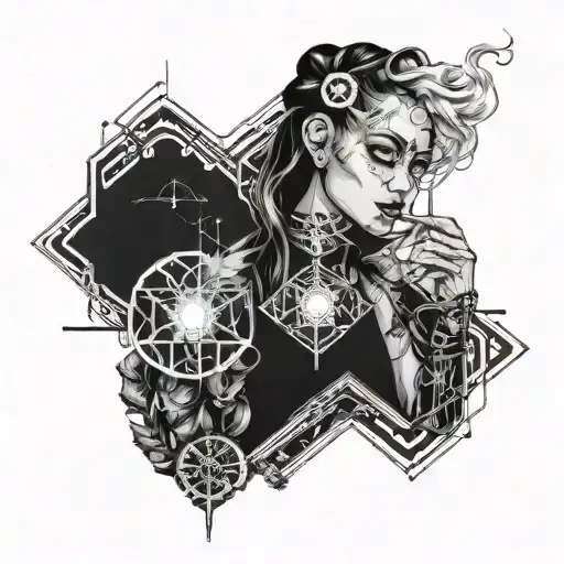 Badass Cyberpunk Girl Smoking Weed