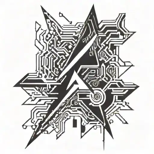 Cybersigilism Lightning Jagged Black Only