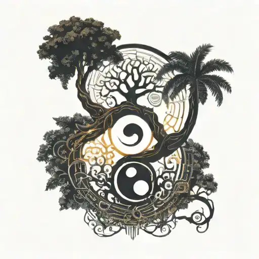 Yin Yang Tree Of Life With Text 369
