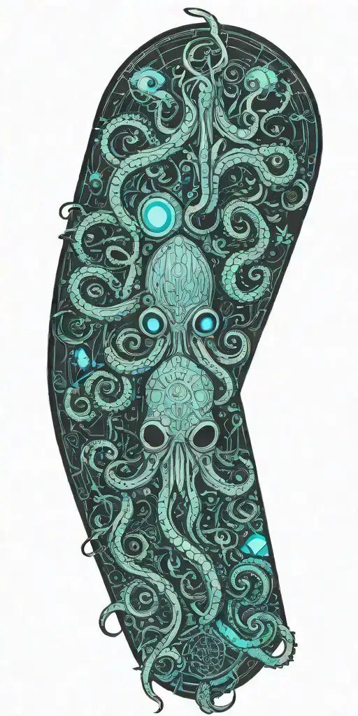 Gothic Octopus Wrapped Around A Tree Full Of Birds And Wind