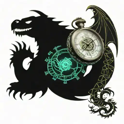 Pocket Watch And Dragon