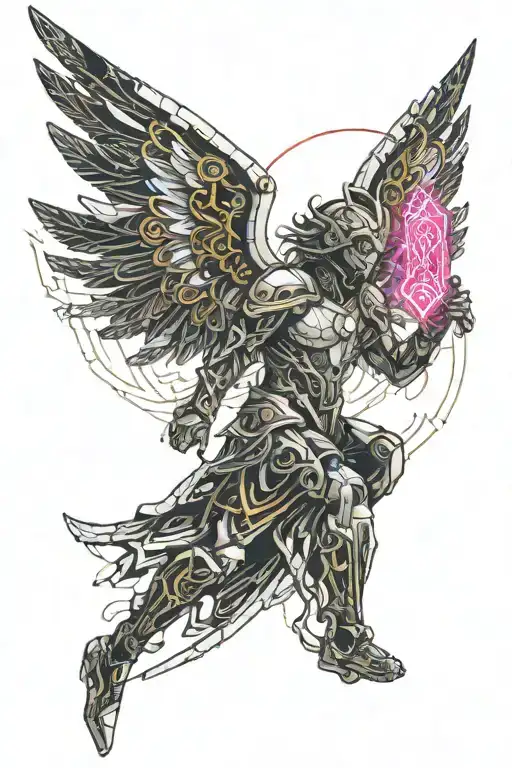 Angel Defeating Demons Fighting