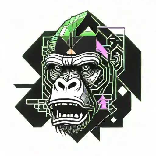 Gorilla Head And Mandala