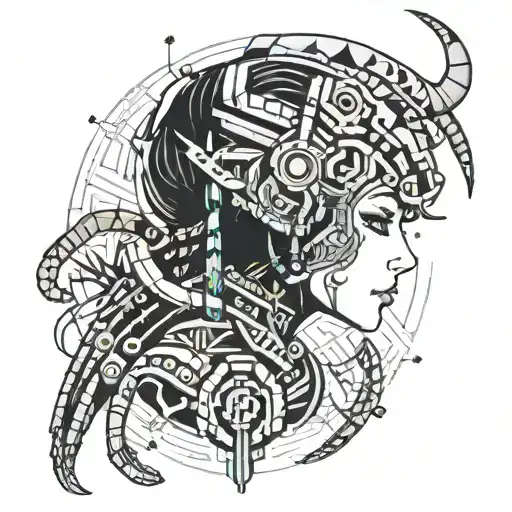 Anime Girl Black And Grey Half Centipede