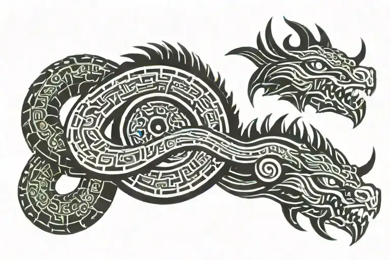 Quetzalcoatl Ouroboros Snake