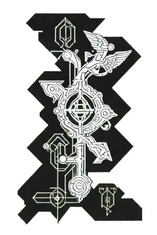 Aquarius And Sagittarius Icons Entwined