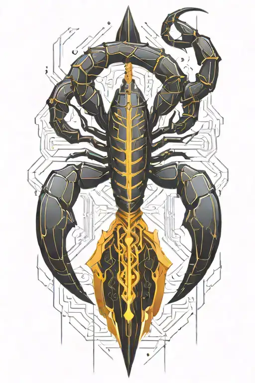 Scorpion Tribal Black Dagger