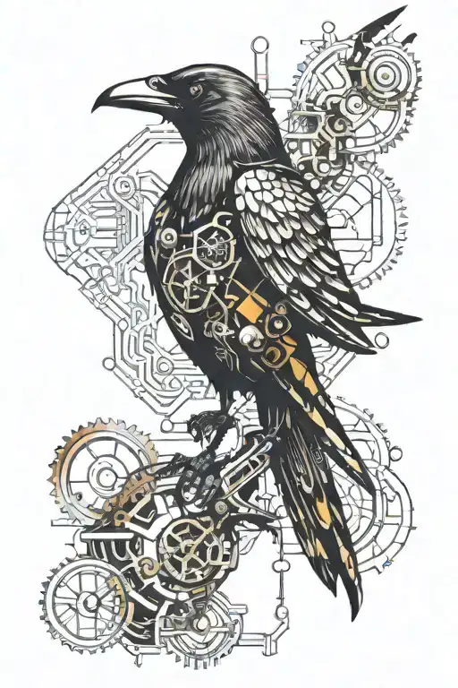 Steampunk Crow Perched