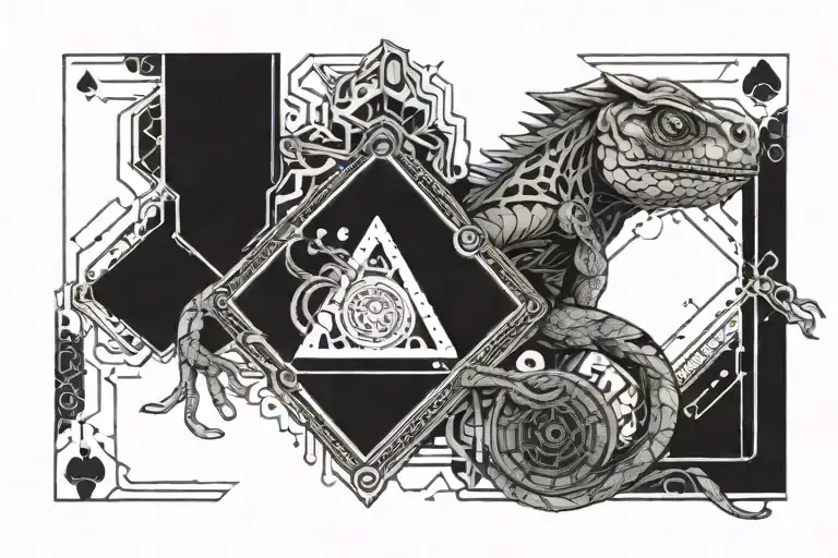 A Joker Card With A Chameleon