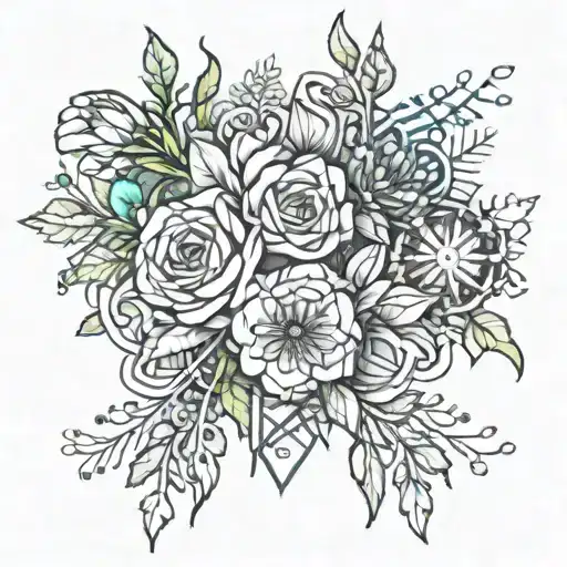 Birth Flower Bouquet Wrapped For March July And August