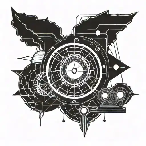 Tramp Stamp Tattoo With A Moon At Its Center Themed Around Astrology