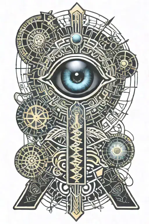 Egyptian Ankh Symbol With Eye Of Ra