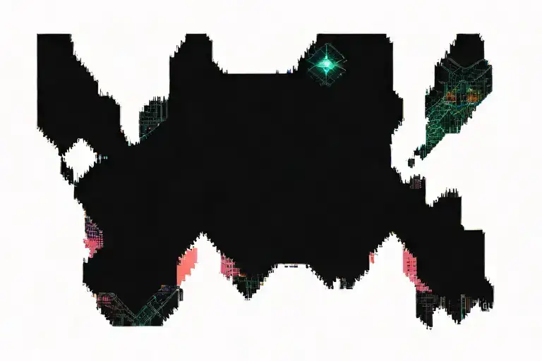 Pixelated Mountain Landscape