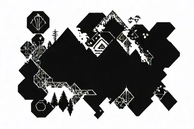 Pixelated Mountain Landscape
