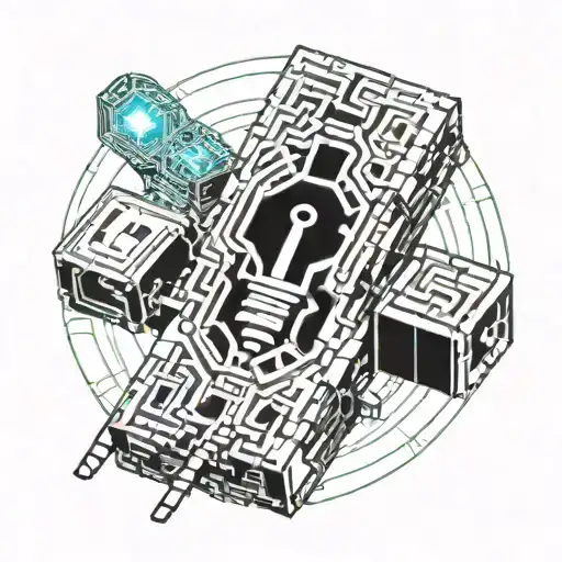 Skeleton Key Made Of Cubes Surrounding