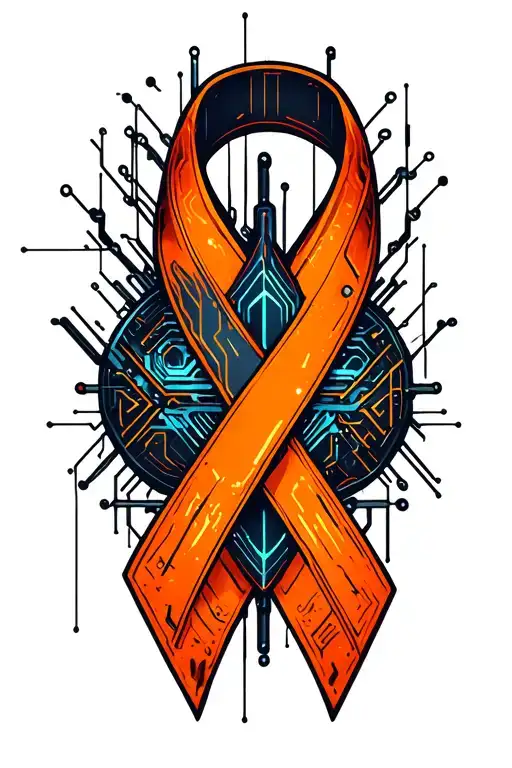 Orange Cancer Kidney Ribbon Intertwined