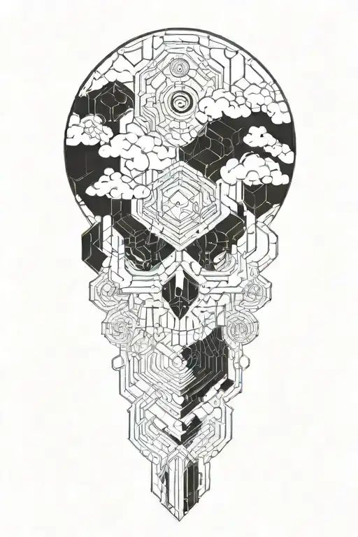 Cloud With Geometry Patterns Incorporated