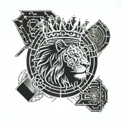 Photo Realistic Check Lion And Crown