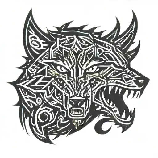Traditional Fenrir Viking Norse Wolf