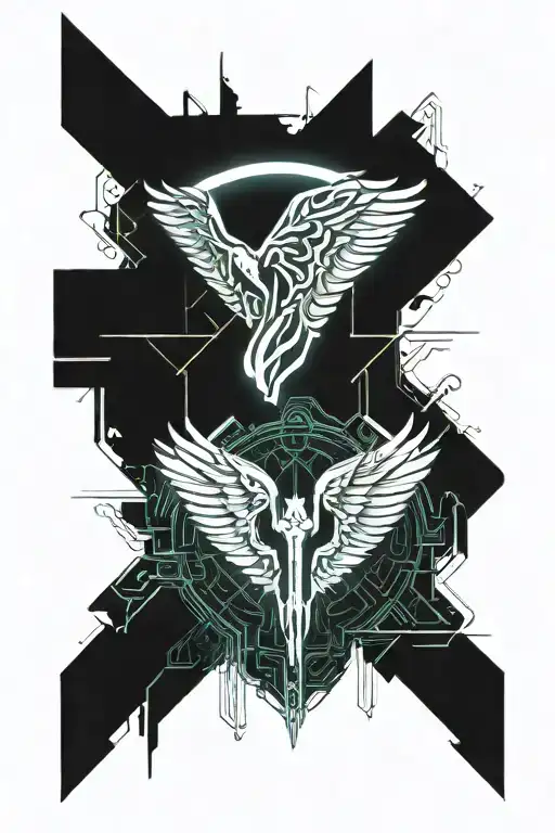 Angel And Demon Wings Spread Wide