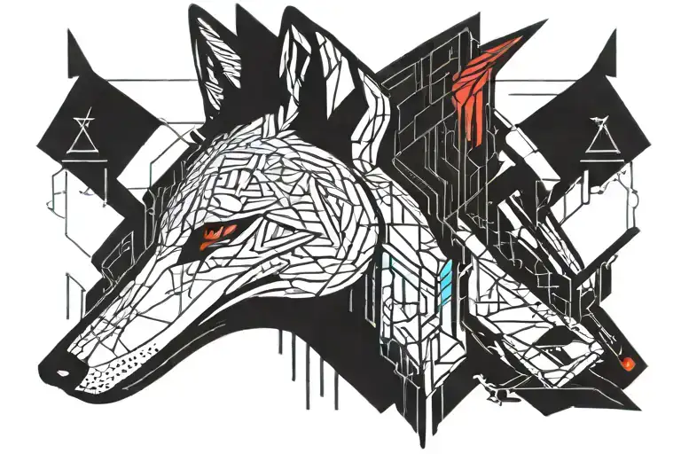 Satanic Fox With Blood Butterfly On Nose