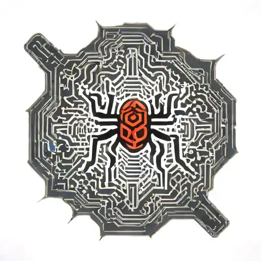 Big Back Tattoo With Red Spider