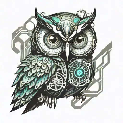 An Owl Combined With An Octopus Tentacles