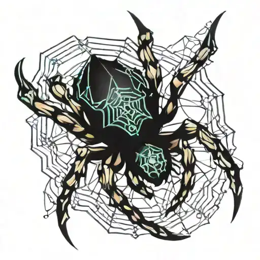 Cybersigilism With A Realistic Spider Tattoo Design